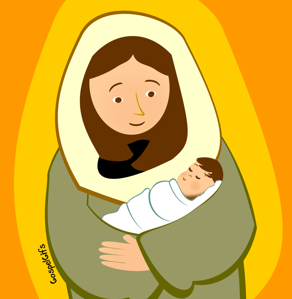 600x615 Mary Amp The Baby Jesus Clipart Panda
