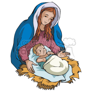 300x300 Royalty Free Maria And Baby Jesus 143661 Vector Clip Art Image