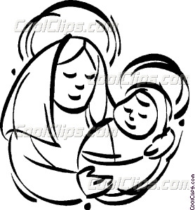 278x300 Mother Mary With Baby Jesus Vector Clip Art