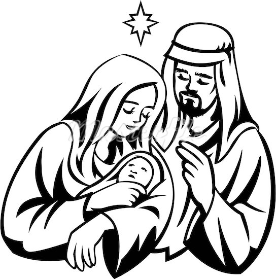 544x550 Baby Jesus Black And White Clipart