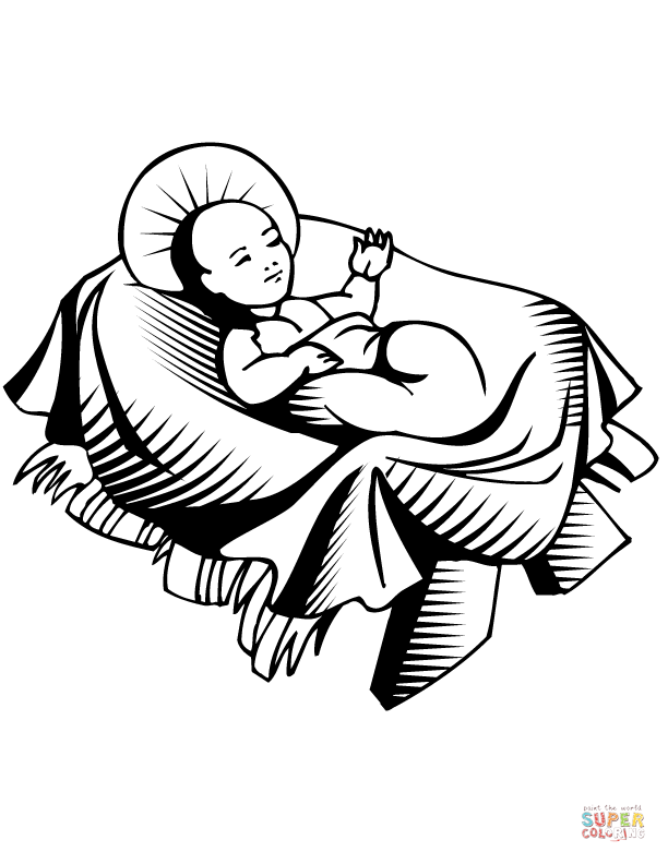 612x792 Baby Jesus Manger Scene Coloring Page Free Printable Coloring Pages