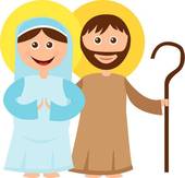 170x163 Clipart Of Virgin Mary, St. Joseph And Baby Jesus K7721991