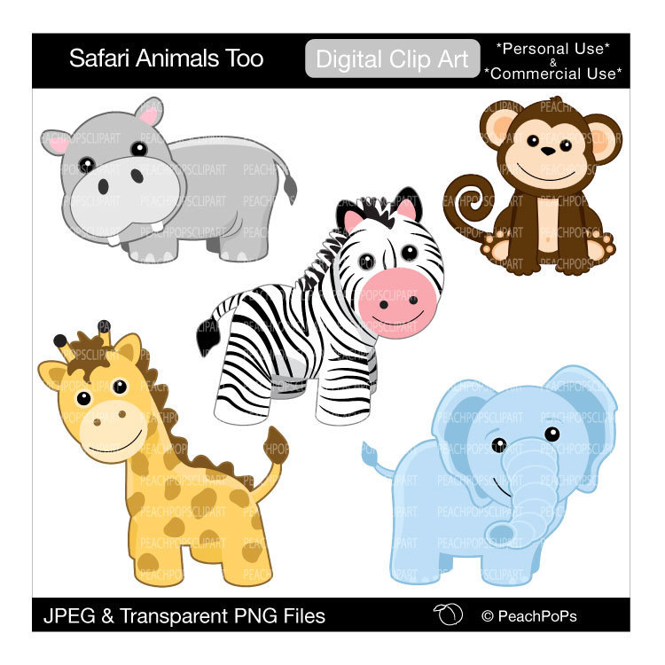 750x750 Baby Safari Animals Clipart