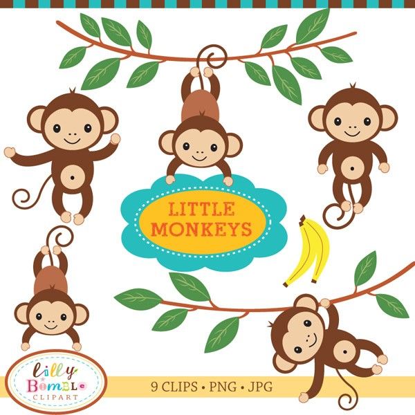 600x600 Baby Shower Monkey Clip Art