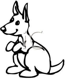 248x300 Black And White Kangaroo Clipart
