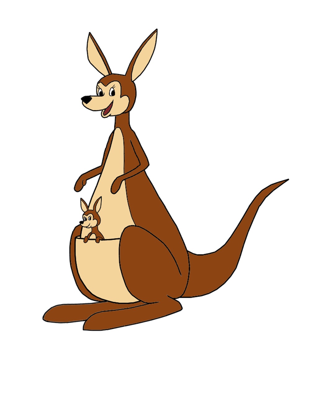 1042x1282 Drawn Kangaroo Baby Kangaroo