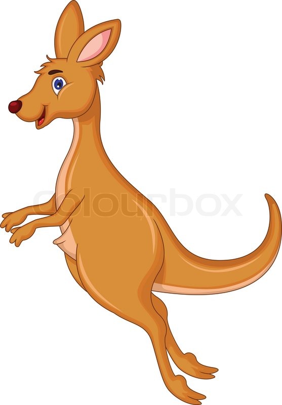 557x800 Vector Illustration Of Mother And Baby Kangaroo Cartoon Stock