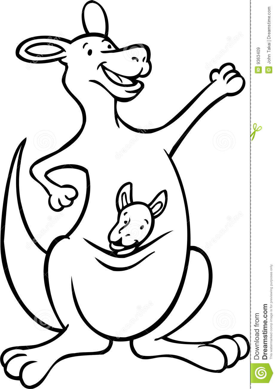 927x1300 Baby Kangaroo Clipart Black And White