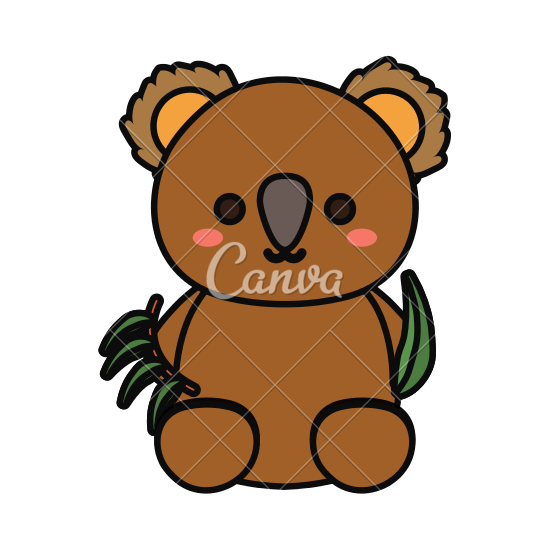 550x550 Mother And Baby Koala Vector Illustration