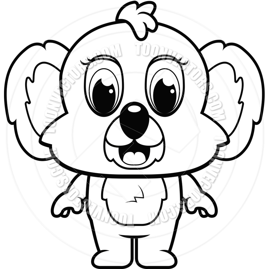 940x940 Baby Koala (Black And White Line Art) By Cory Thoman Toon