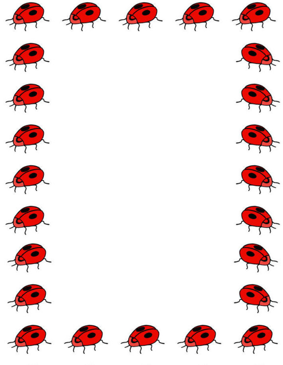 580x747 Ladybug Border Clip Art