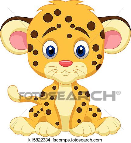 431x470 Clipart Of Baby Leopard Cartoon K15822334