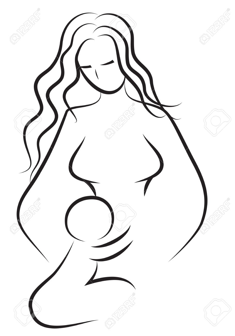 910x1300 Mother And Child Line Drawing Mother And Baby Icon Woman Family