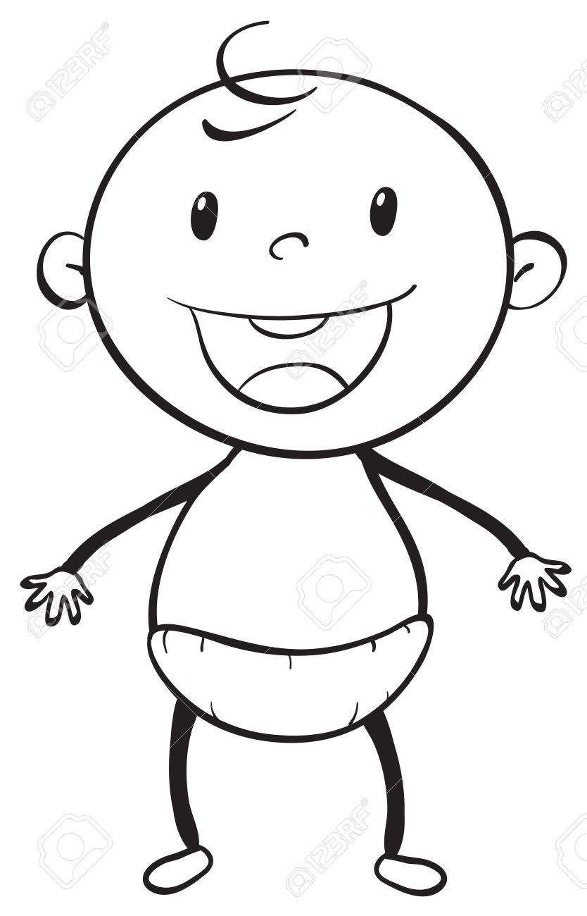 834x1300 Simple Baby Sketch Illustration Of A Baby Sketch On A White