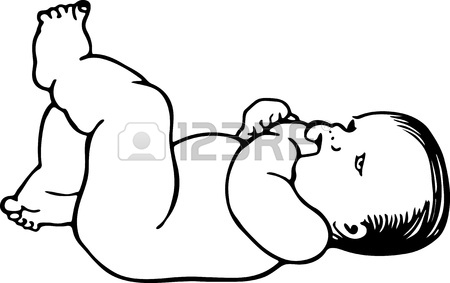 450x283 Simple Black And White Line Drawing Of A Little Toddler Girl