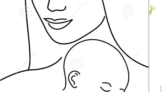 570x320 Simple Drawing Of Baby Simple Line Drawing Of A Cute Baby Stock