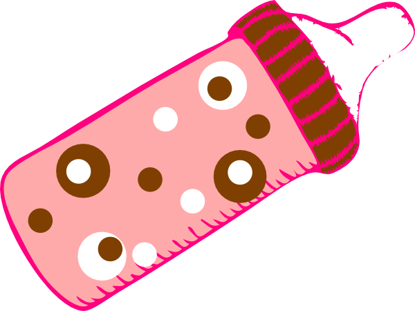 600x450 Dotted Pink Bottle Clip Art