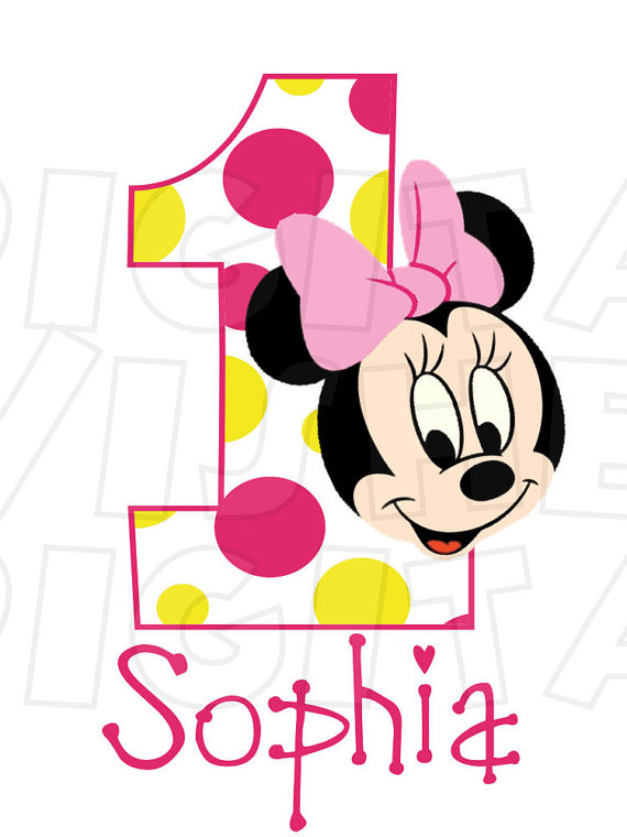 570x760 Baby Minnie Mouse 1st Birthday Clipart