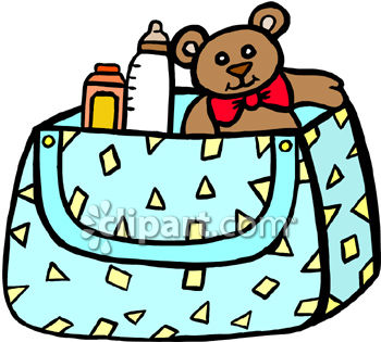 350x315 Free Clip Art Image Diaper Bag Full Of Necessities