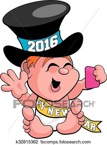 346x470 Baby New Year Clipart Vector Graphics. 3,633 Baby New Year Eps