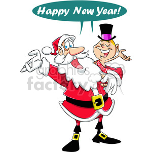 300x300 Royalty Free Happy New Year Santa And Baby New Year Vector Cartoon