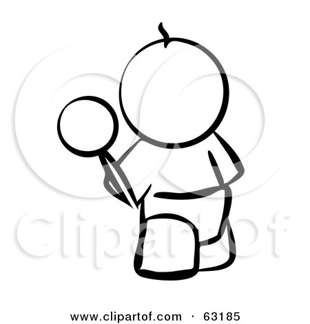 450x470 Royalty Free (Rf) Clipart Illustration Of A Black And White Human