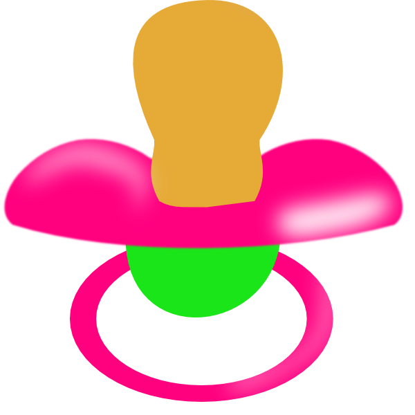 600x600 Pink And Green Pacifier Clip Art
