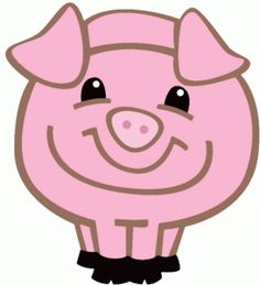 236x259 Cute Black And White Pig Clip Art Template