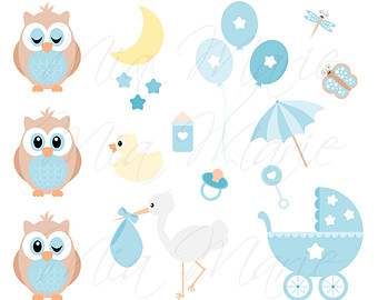 340x270 Baby Shower Clipart Carriage, Rattles, Bottles, Safety Pins, Baby