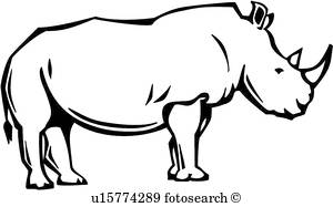 300x187 Rhinoceros Clip Art Vector