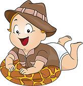 164x170 Clip Art Of Baby Safari Costume K23049276
