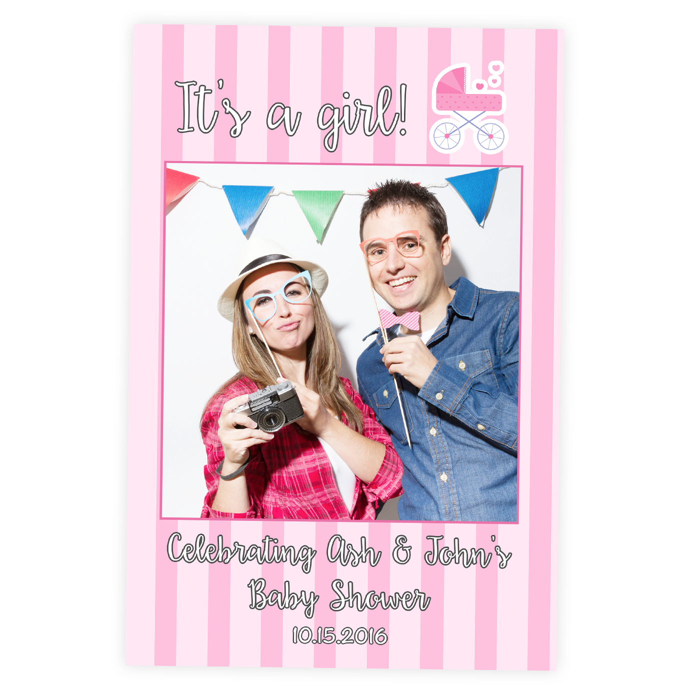1400x1400 Baby Shower Selfie Frame Cutout Its A Girl Photo Booth Prop