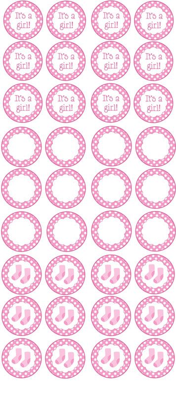 356x800 Free Printable Girl Baby Shower Cupcake Toppers Ideas Para El