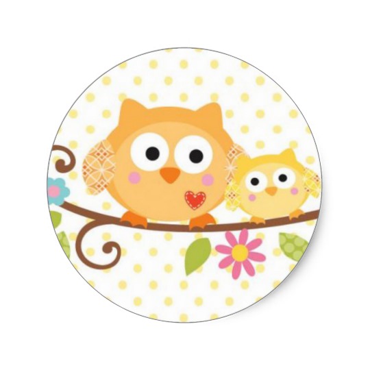 540x540 Happi Tree Owl Baby Shower Sticker