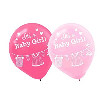 355x355 It's A Girl Baby Shower Pink Balloons Collection, Set