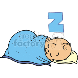 300x300 Royalty Free Little Baby Sleeping On A Little Pillow And A Blue