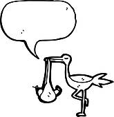 165x170 Stork Carrying Baby Clip Art