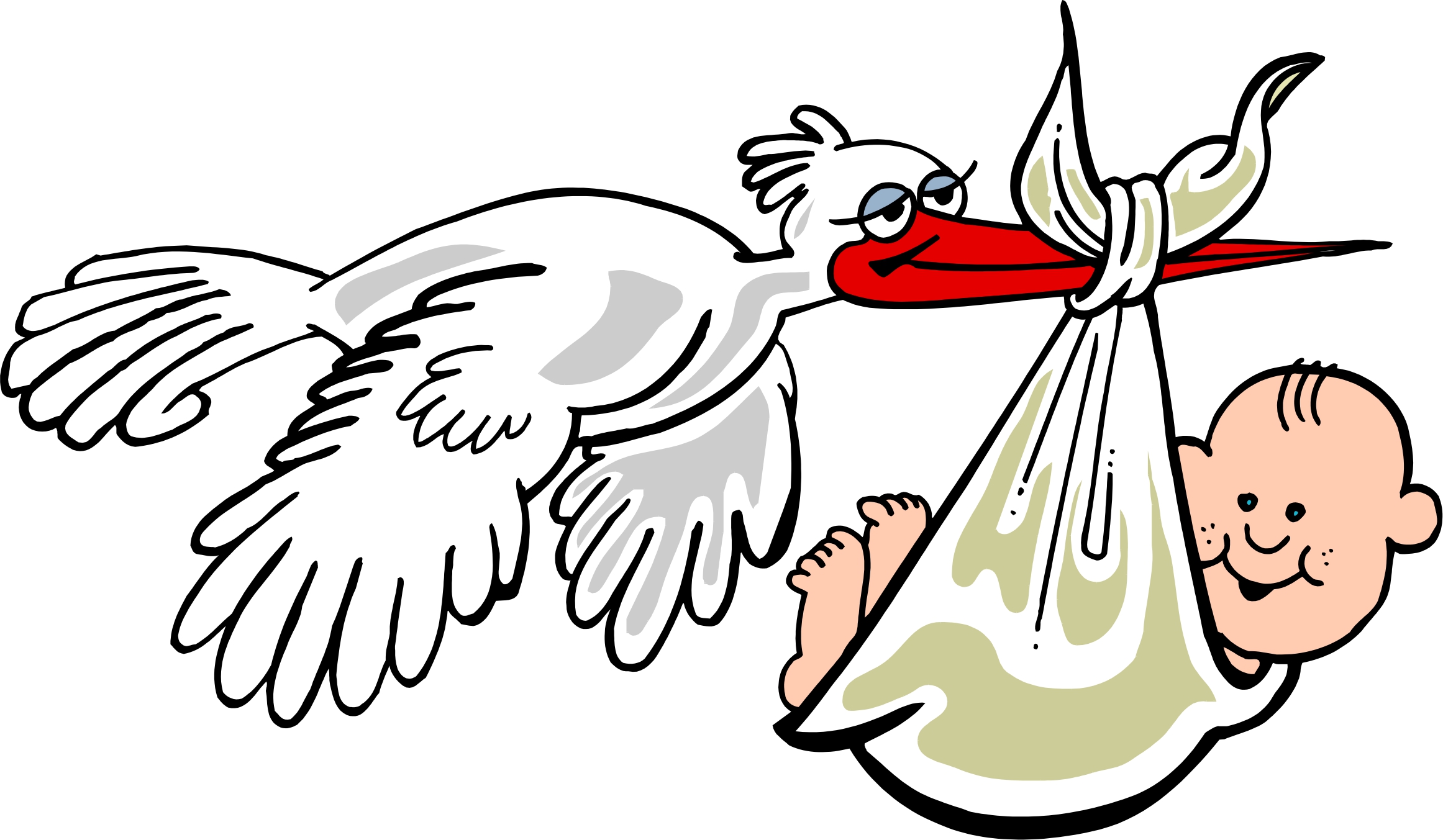 2323x1353 Stork Clipart Baby Drawing
