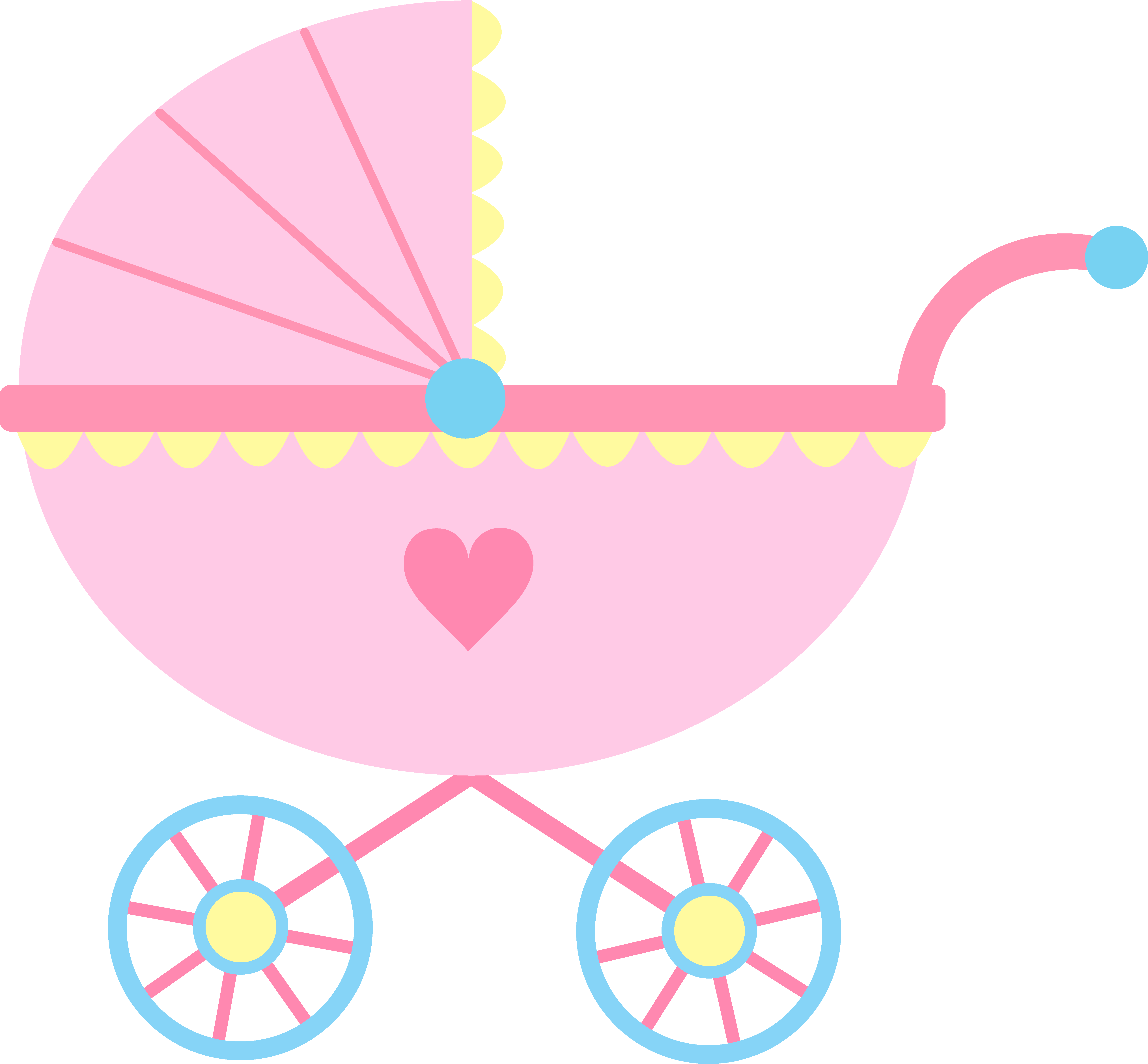 6355x5889 Pink Clipart Baby Stroller