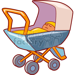 300x300 Royalty Free Baby Sleeping In An Old Fashioned Baby Buggy 156526