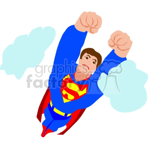 300x300 Royalty Free Cartoon Superman 162373 Vector Clip Art Image