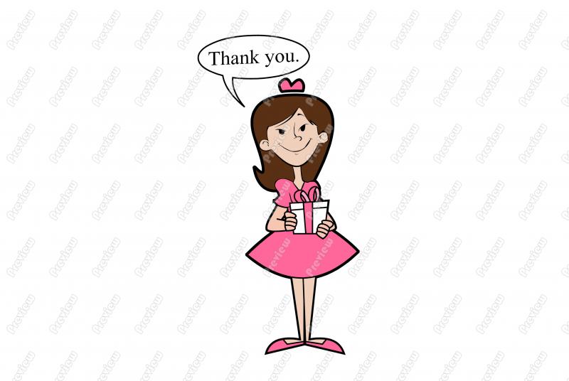 800x536 Thank You Smiling Girl Character Clip Art
