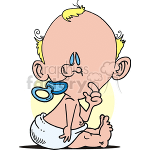 300x300 Royalty Free Diapered Baby Sucking On Its Pacifier 156383 Vector