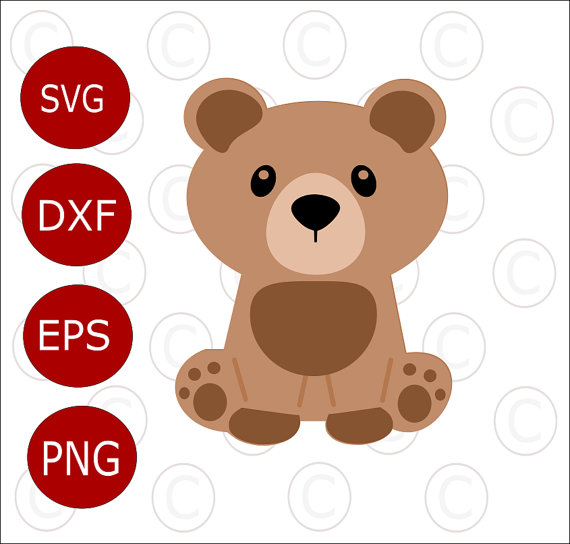 570x544 Baby Bear Svg Cut File, Cute Baby Woodland Animal Svgs, Cut Files
