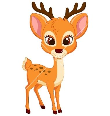 380x400 Baby Deer Clip Art Fighting Black And White