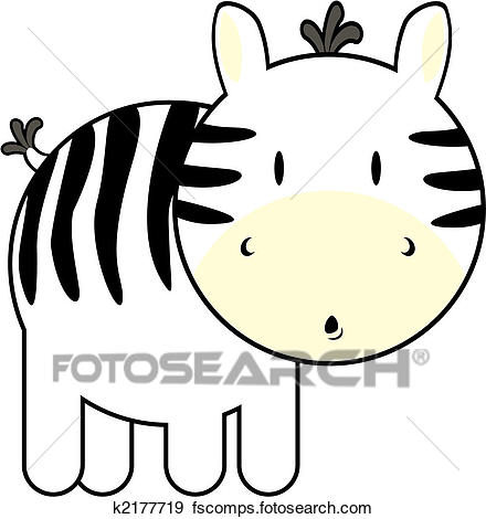 440x470 Clip Art Of Cute Baby Zebra K2177719