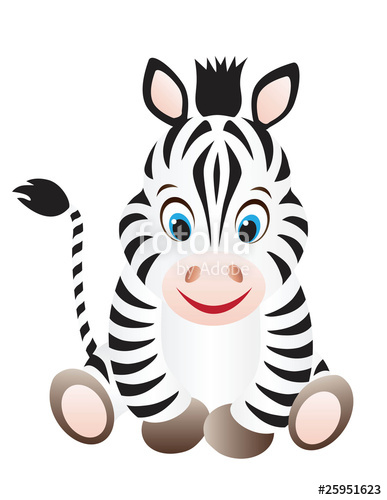387x500 Cute Cartoon Baby Zebra With Big Eyes Stock Image And Royalty
