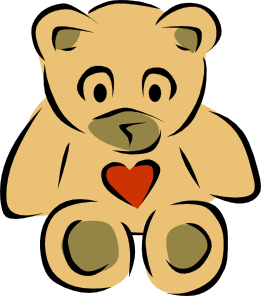 261x296 Stylized Teddy Bear With Heart Clip Art