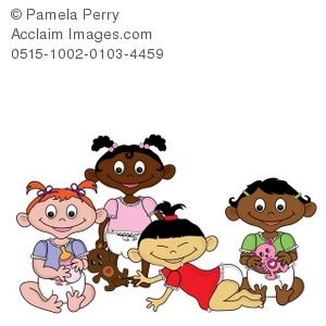 300x300 Art Illustration Of Cartoon Babies Of Different Nationalities