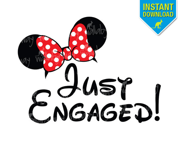 600x480 Disney Wedding Just Engaged Minnie Ears Printable Iron